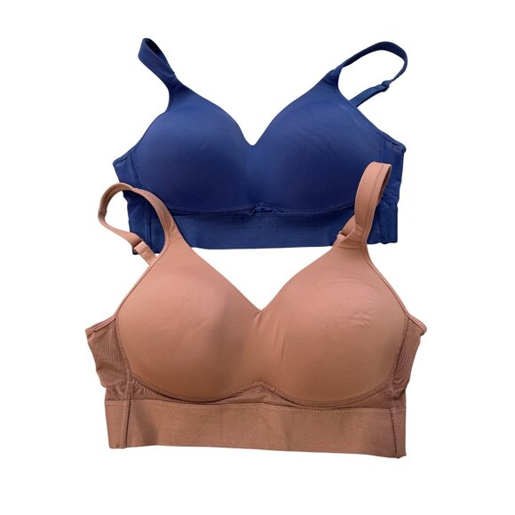 Rhonda Shear 2Pack Molded Cup Bra with Wrap Back Size Large Mahogany Navy 646.18 - Picture 2 of 10